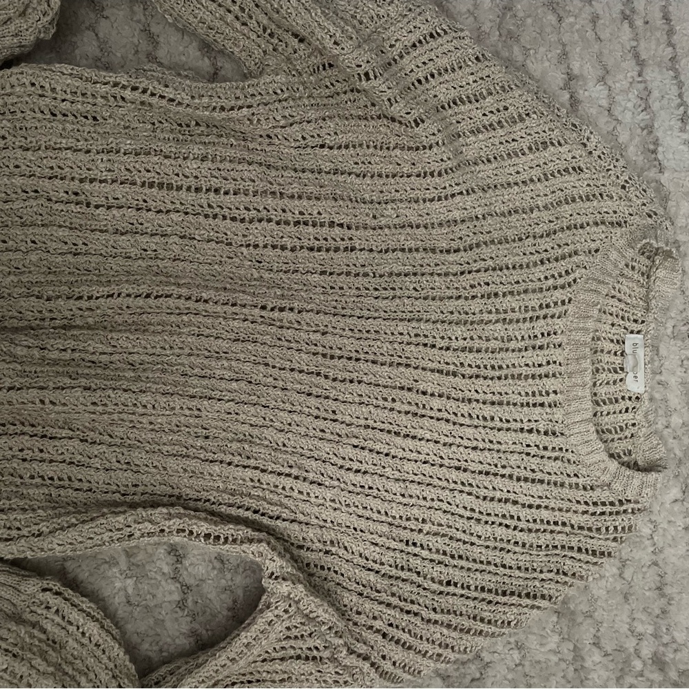 Blu Pepper Open-Knit Sweater in Light Gray